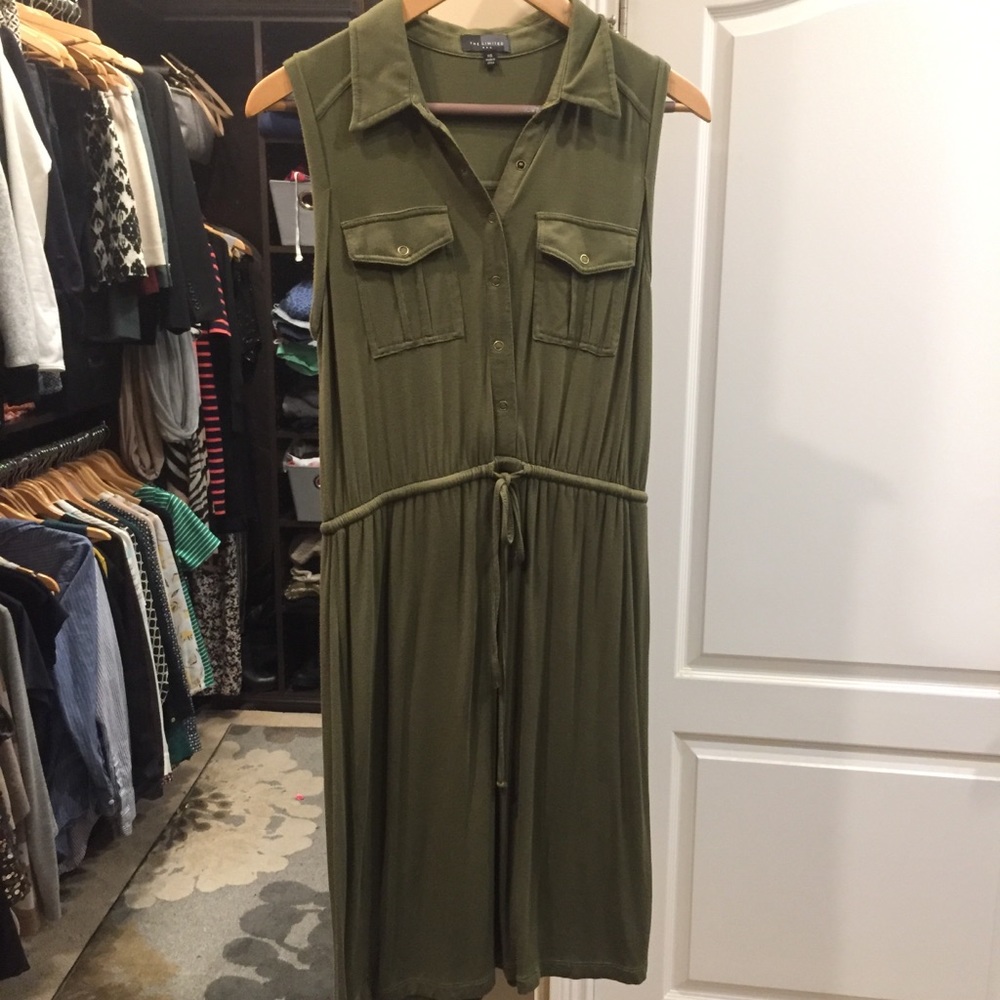 Limited army green spring and summer dress